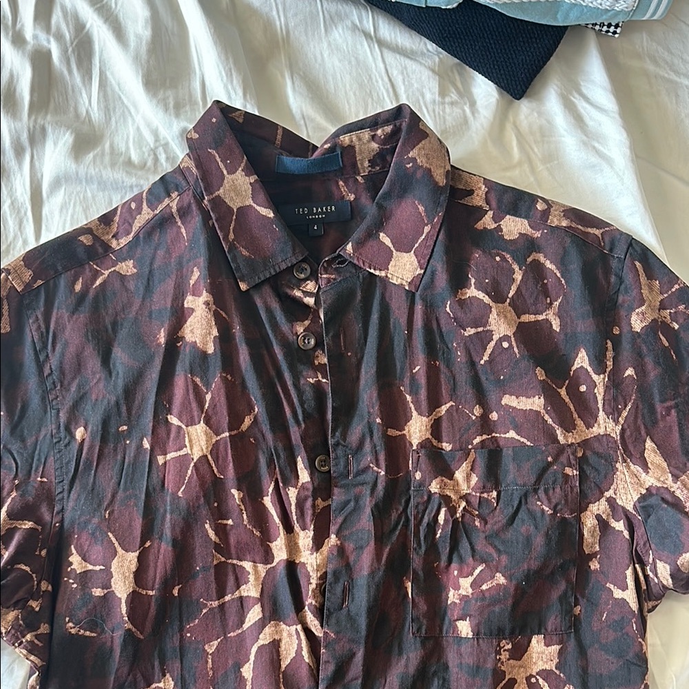 Ted Baker London Black and Brown Casual Button Down Shirt